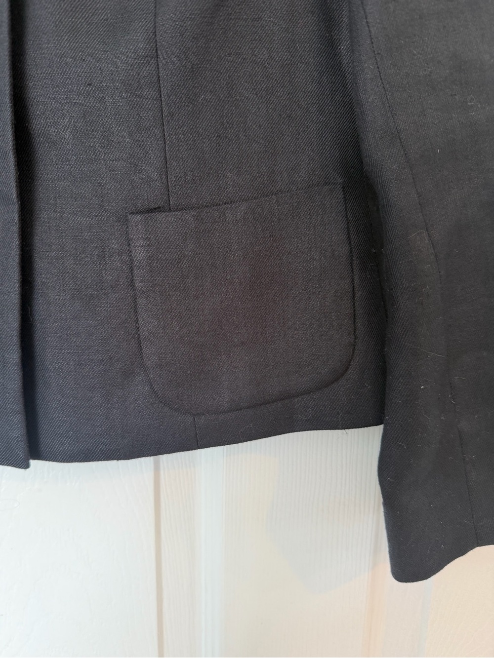 100% linen Ralph Lauren Navy Button-Front Women's Jacket - Picture 4 of 5